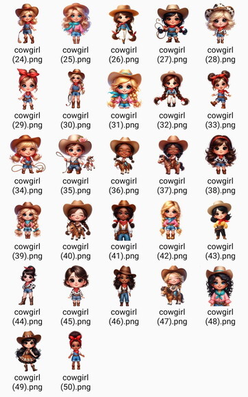Kit Digital Cowboy e Cowgirl #2 Png (pague 1 Leve 5)