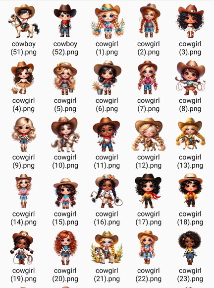 Kit Digital Cowboy e Cowgirl #2 Png (pague 1 Leve 5)