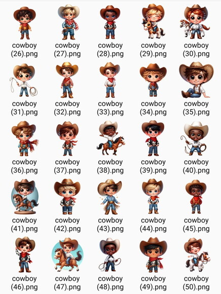 Kit Digital Cowboy e Cowgirl #2 Png (pague 1 Leve 5)