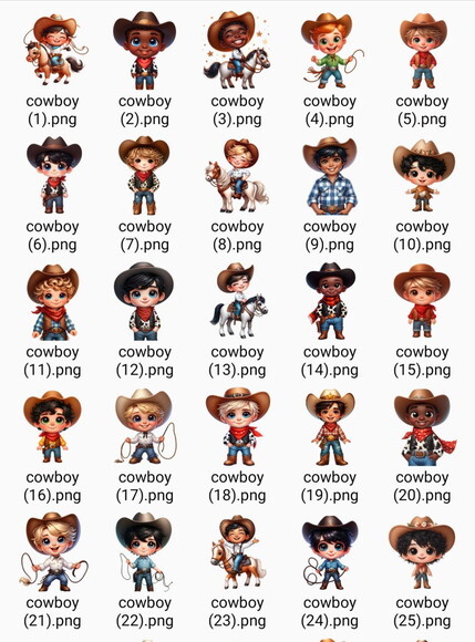 Kit Digital Cowboy e Cowgirl #2 Png (pague 1 Leve 5)