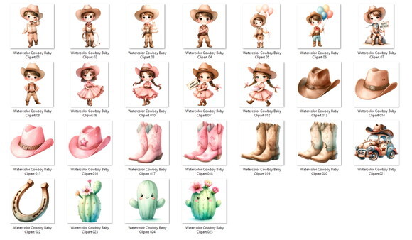 Kit Digital Cowboy e Cowgirl Aquarela #3 Aniversário Country
