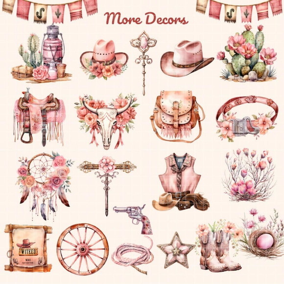 Kit Digital Cowgirl Aquarela Premium - Little Cowgirl Cc