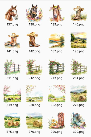 Kit Digital Cowgirl Aquarela Premium - Spring Ranch