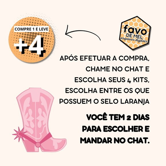 Kit Digital Cowgirl Cacheada - Vaqueira Cabelo Cacheado