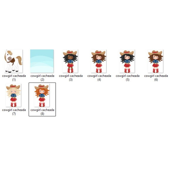 Kit Digital Cowgirl Cacheada - Vaqueira Cabelo Cacheado
