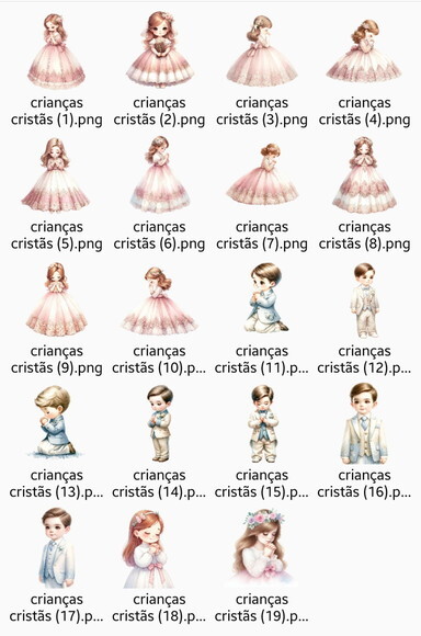 Kit Digital Crianças Cristãs Aquarela - Menina Orando
