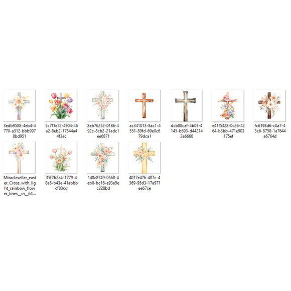 Kit Digital Cruz Crucifixo Aquarela - Floral Cross