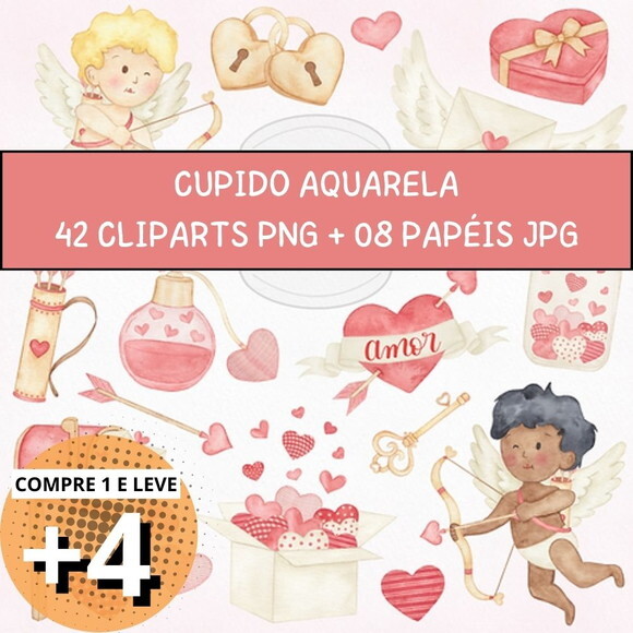 Kit Digital Cupido Aquarela - o Amor Está no Ar