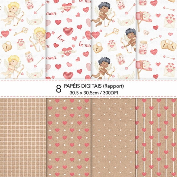 Kit Digital Cupido Aquarela - o Amor Está no Ar