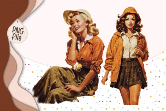 Kit Digital Damas Ladies Vintage Outono - Autumn Girl