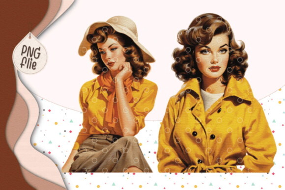 Kit Digital Damas Ladies Vintage Outono - Autumn Girl