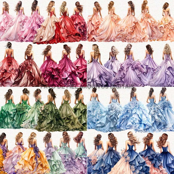 Kit Digital Debutantes 15 Anos Flores Png Premium
