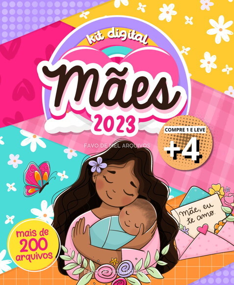 Kit Digital Dia das Mães 2023 - Elementos Papéis e Mimos