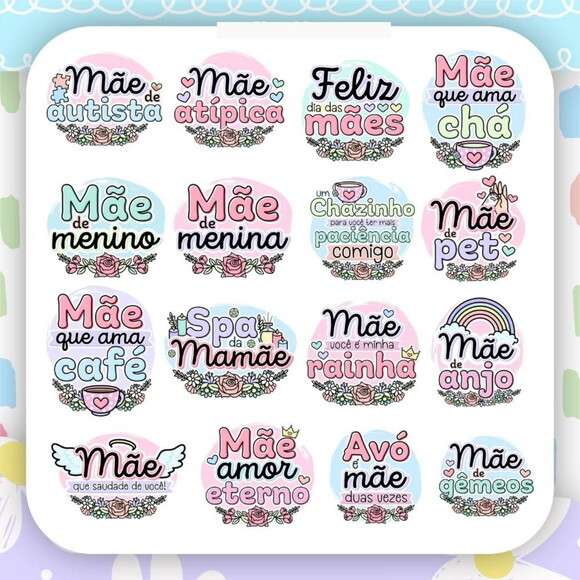Kit Digital Dia das Mães 2023 - Elementos Papéis e Mimos