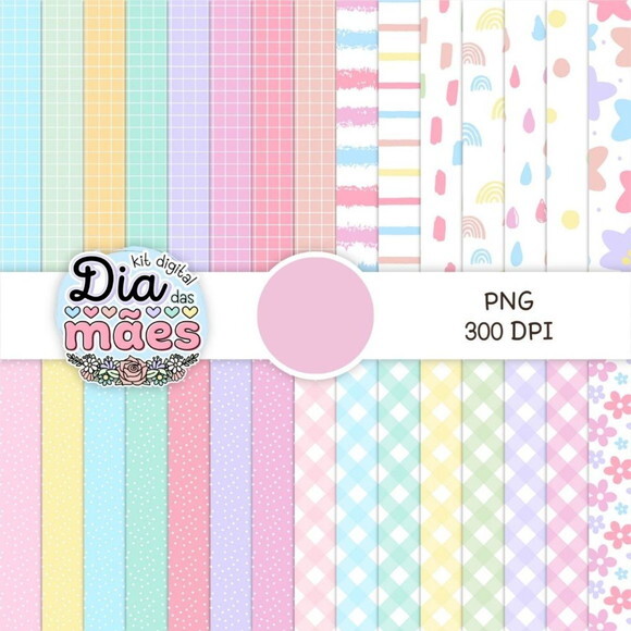 Kit Digital Dia das Mães 2023 - Elementos Papéis e Mimos
