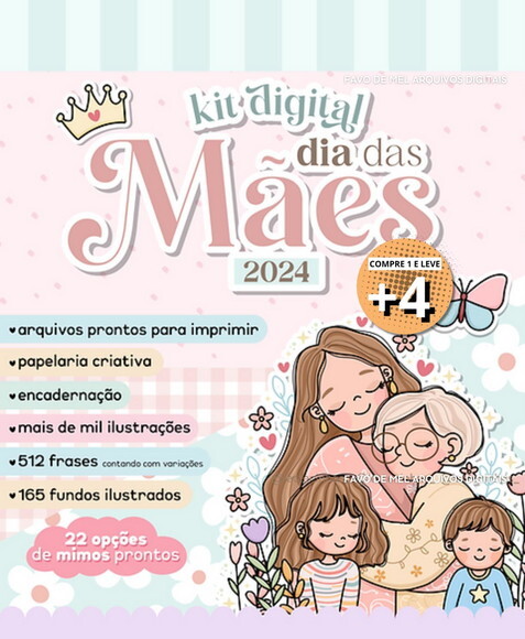 Kit Digital Dia das Mães 2024 - Mimos para Imprimir