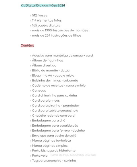 Kit Digital Dia das Mães 2024 - Mimos para Imprimir