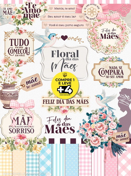 Kit Digital Dia das Mães 2025 - Floral Dia das Mães