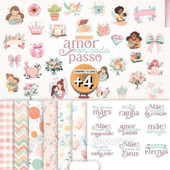 Kit Digital Dia das Mães 2025 Amor em Cada Passo