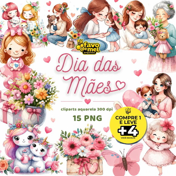 Kit Digital Dia das Mães Aquarela #8