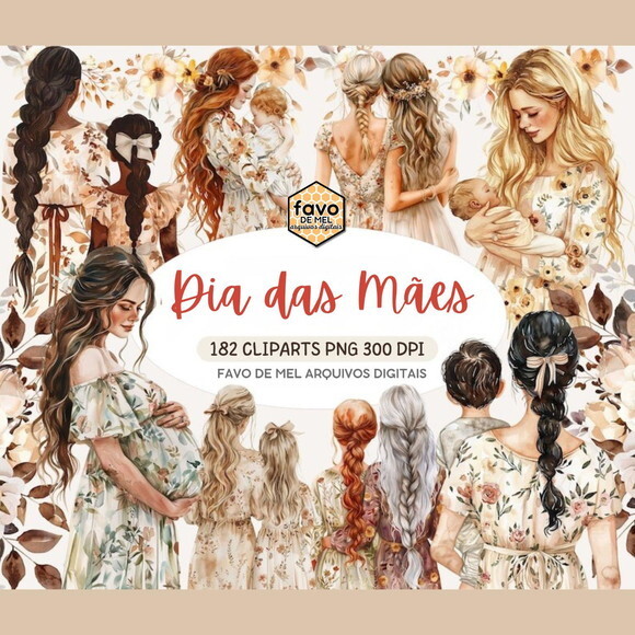 Kit Digital Dia das Mães Aquarela Premium (ccs)