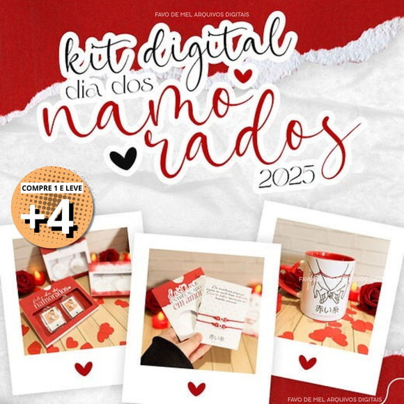 Kit Digital Dia dos Namorados 2025 - Elementos e Mimos
