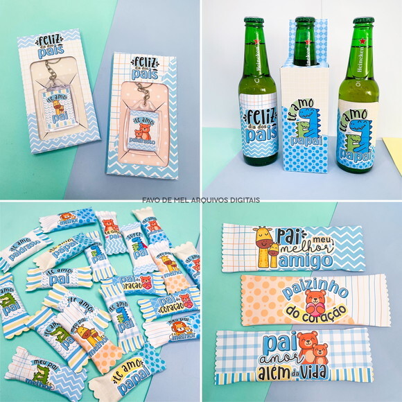 Kit Digital Dia dos Pais Fofinho - Ilustraçoes Papeis Mimos