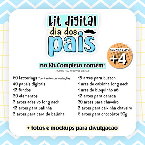 Kit Digital Dia dos Pais Fofinho - Ilustraçoes Papeis Mimos