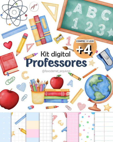 Kit Digital Dia dos Professores Aquarela (bc)