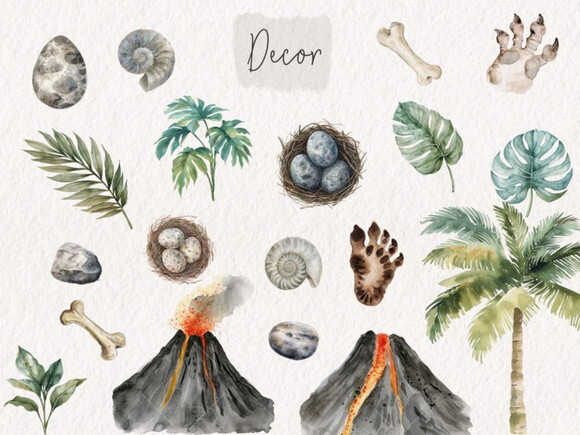 Kit Digital Dinossauro Aquarela (kd)