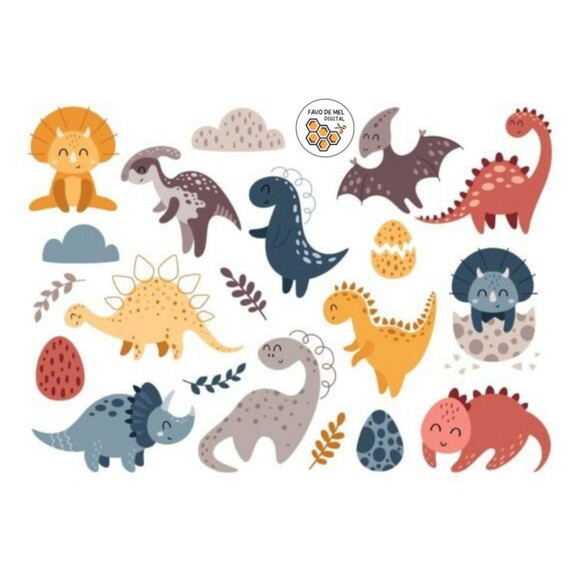 Kit Digital Dinossauro Boho Minimalista - Boho Dinosaur