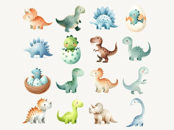 Kit Digital Dinossauro Menino Aquarela Premium - Boys (sd)