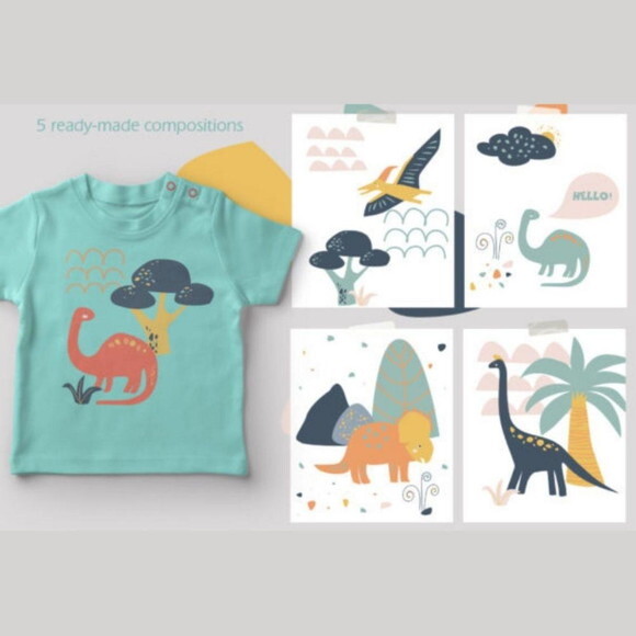 Kit Digital Dinossauro Minimalista - Dino
