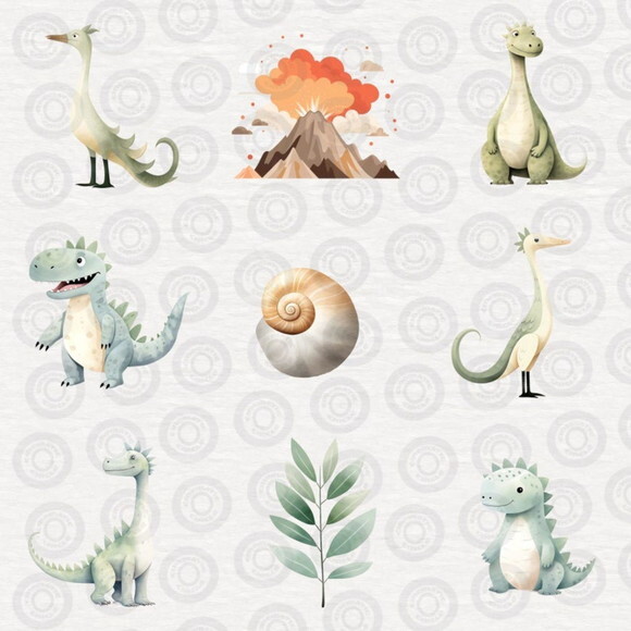 Kit Digital Dinossauros Fofos - Cute Dinosaurs