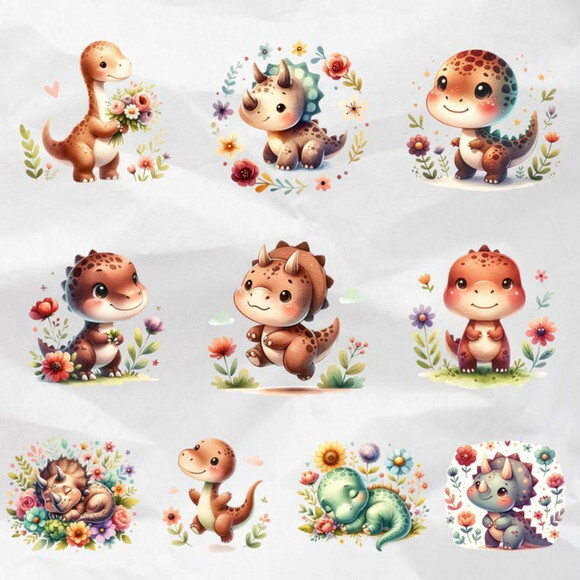 Kit Digital Dinossauros Fofos - Cute Dinosaurs (ddm)