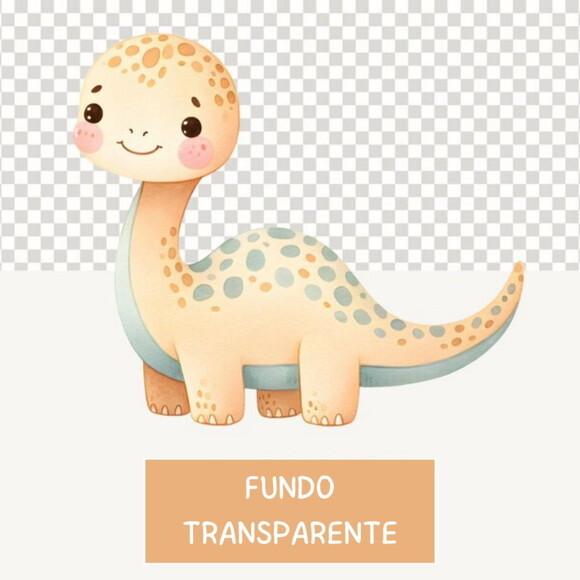 Kit Digital Dinossauros Menina Aquarela - Cute Girl Dinosaur