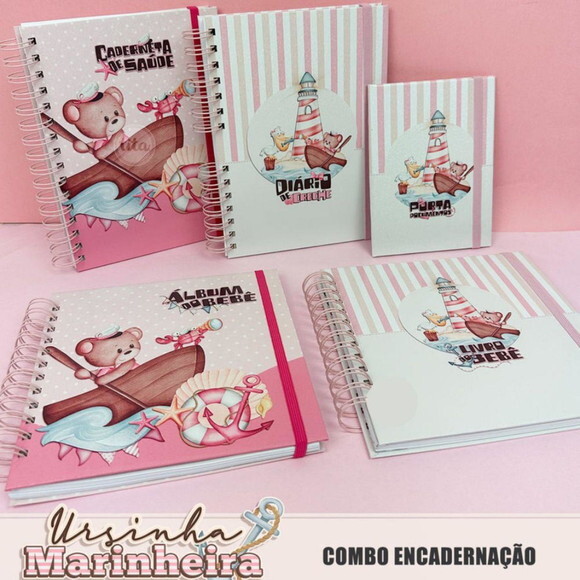 Kit Digital Encadernação - Ursinhos Marinheiros