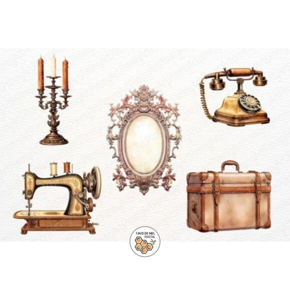 Kit Digital Elementos Vintage - Antique Collection