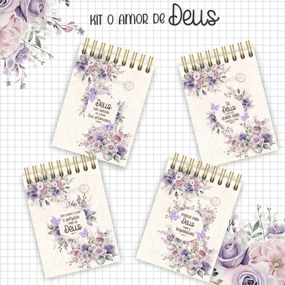 Kit Digital Encadernação Cristã - Amor de Deus - Mimos