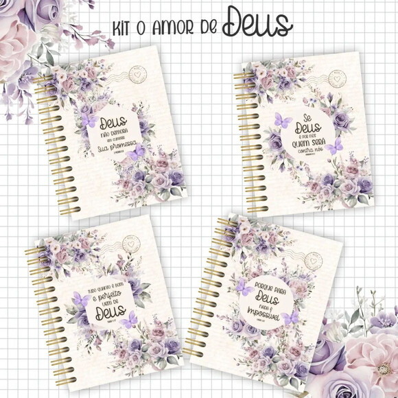 Kit Digital Encadernação Cristã - Amor de Deus - Mimos