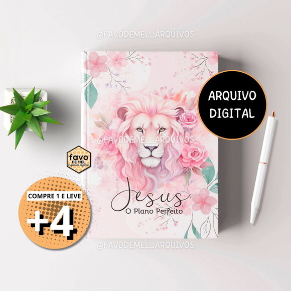 Kit Digital Encadernação Cristã - Bíblia Leão Flores A3