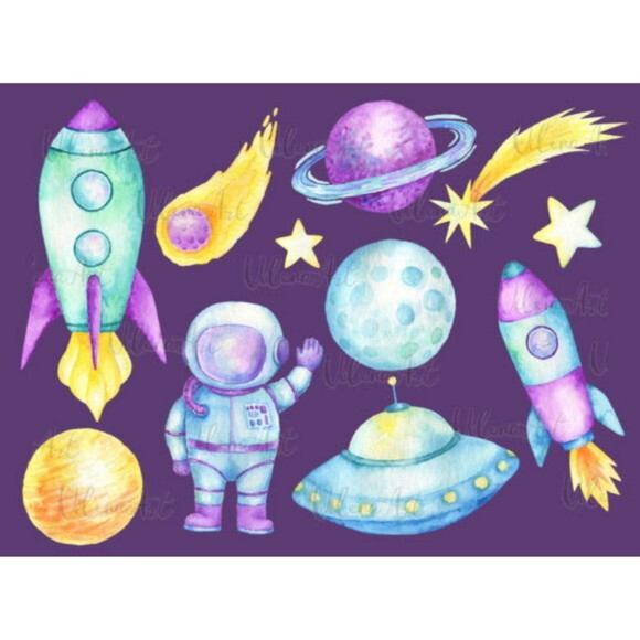 Kit Digital Espaço Aquarela - Space Watercolor