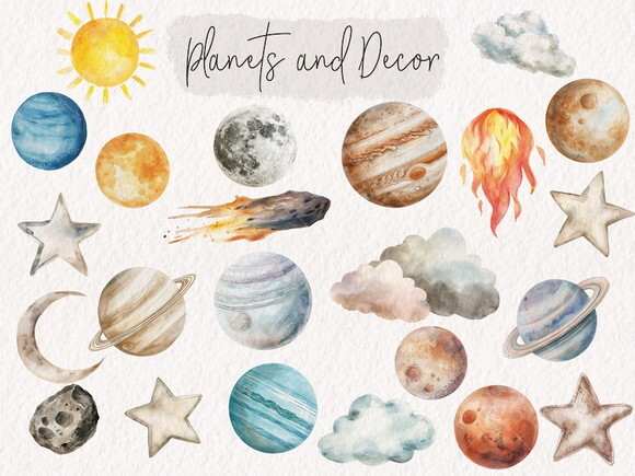 Kit Digital Espaço Aquarela Premium - Watercolor Space Kd