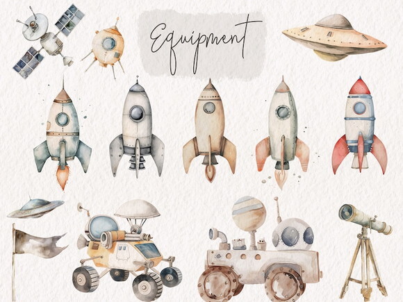 Kit Digital Espaço Aquarela Premium - Watercolor Space Kd