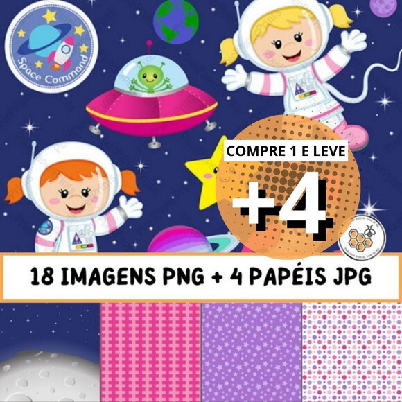 Kit Digital Espaço Astronauta Menina