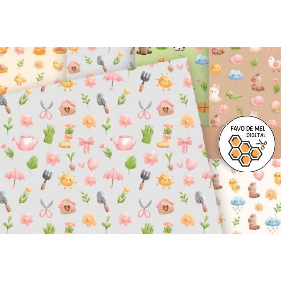 Kit Digital Fazendinha Aquarela - Farm Animals