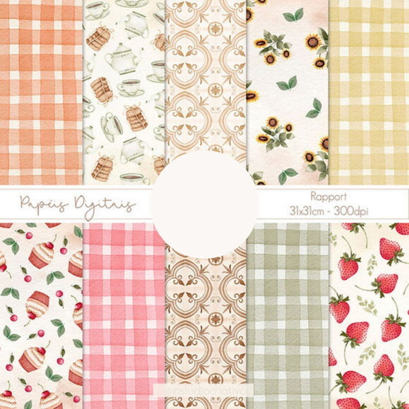 Kit Digital Feito com Amor - Cozinha Aquarela