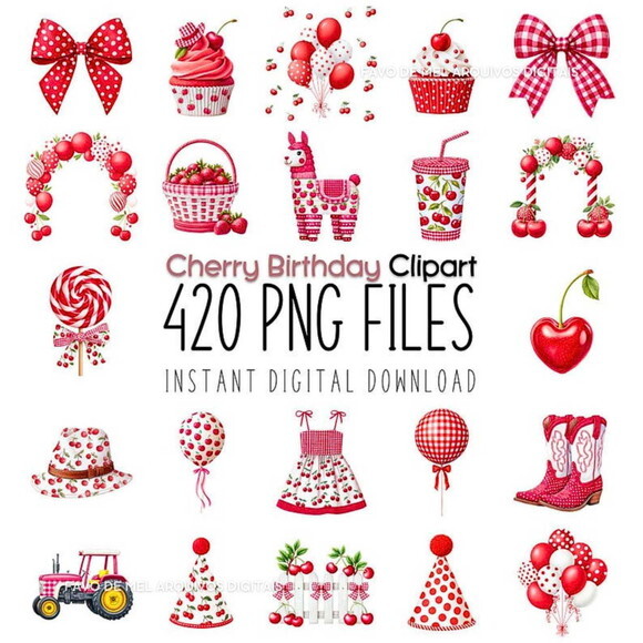 Kit Digital Festa Cerejinha #8 Png Premium Mega Pack