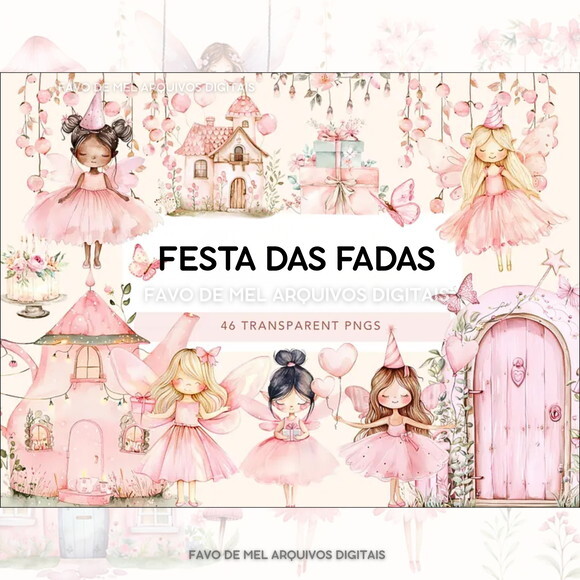 Kit Digital Festa das Fadas Png Fadinhas Aniversario
