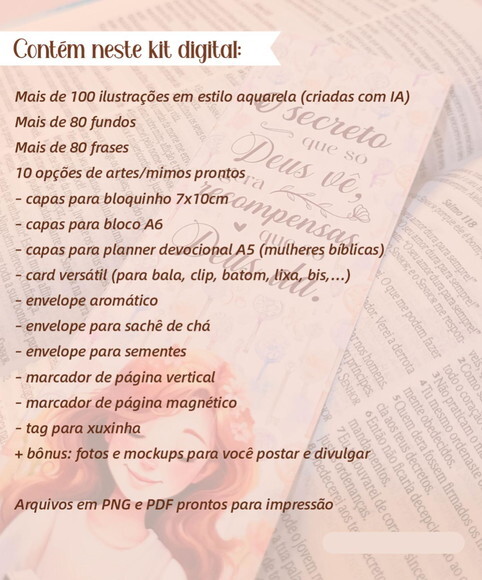 Kit Digital Filhas do Rei - Mulher Cristã Aquarela
